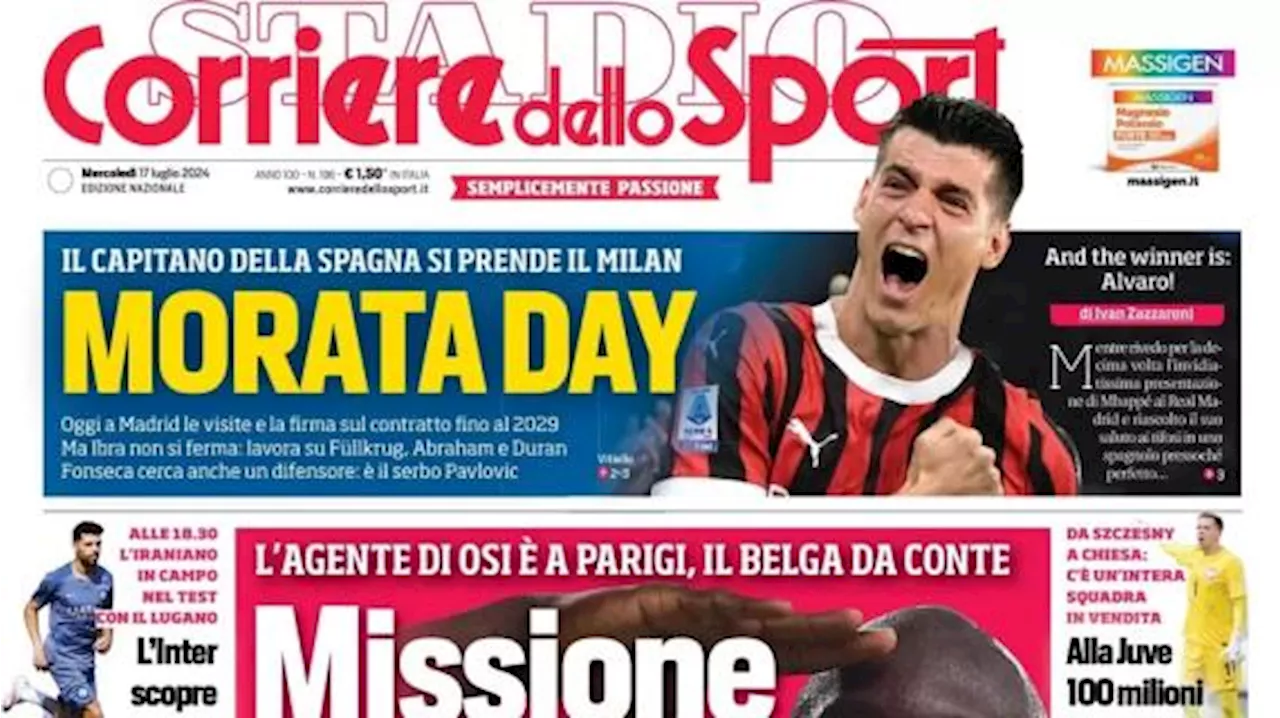 Svolta Napoli, Il Corriere dello Sport in apertura: 'Missione Big Rom, 25 milioni per lui'