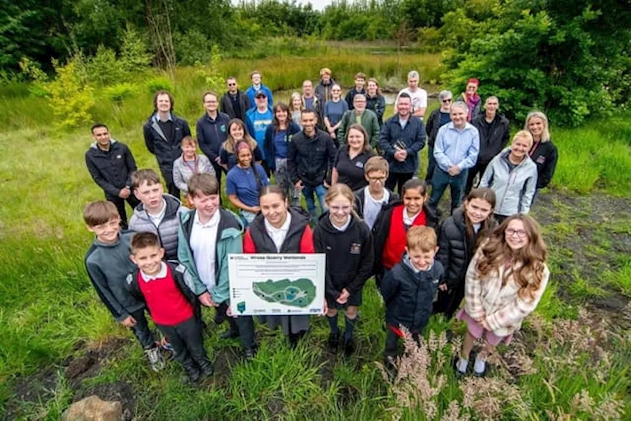 Work to turn former brickworks in Wrose into green oasis completed with heron first visitor