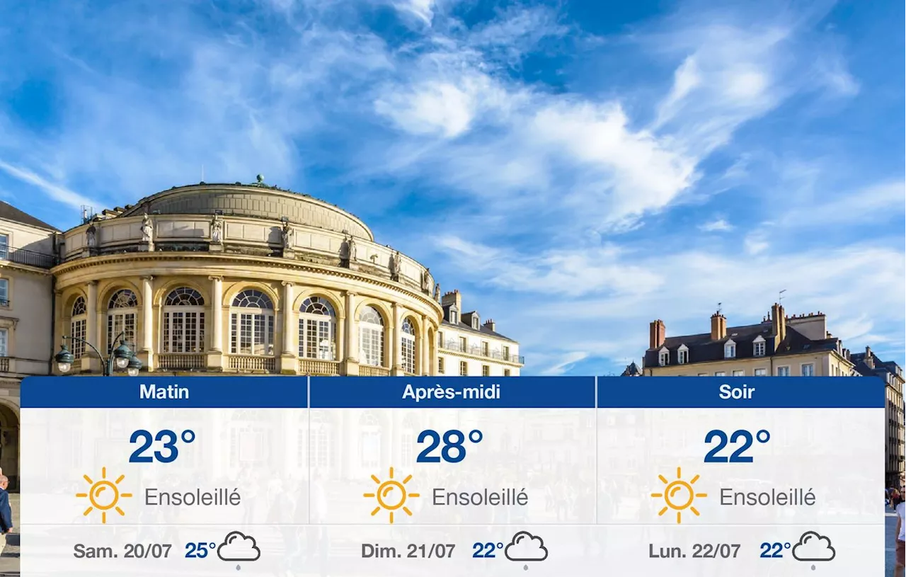 Météo Rennes: prévisions du vendredi 19 juillet 2024