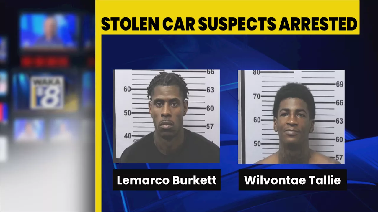 Stolen car recovered after two Montgomery men were arrested in Mobile County