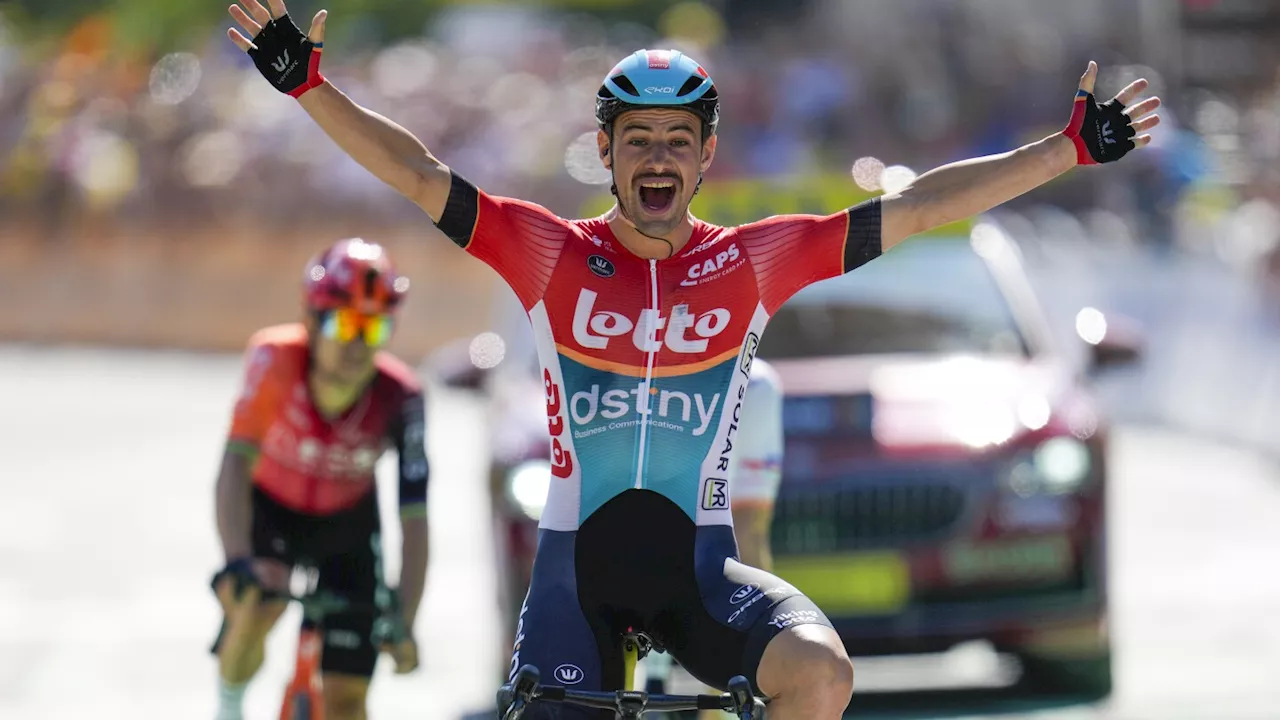 Campenaerts wins a 3-man sprint to take Tour de France stage as Pogacar keeps yellow jersey