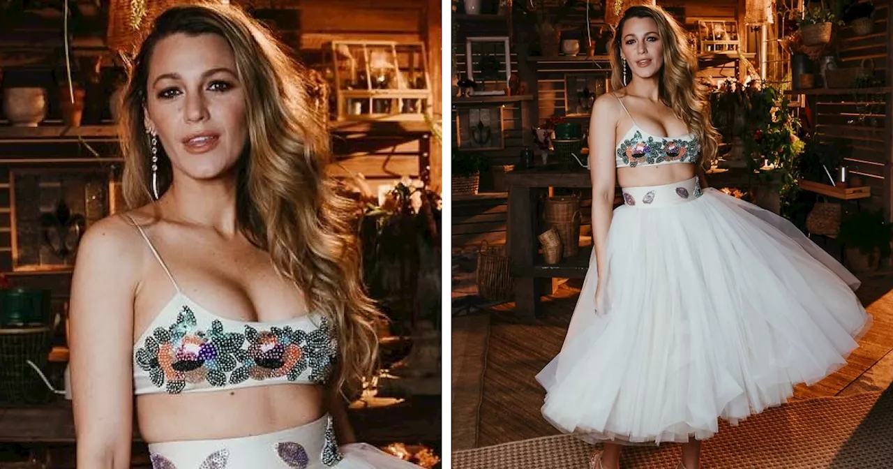 Blake Lively Looks Like “A Real-Life Princess” In Floral Bralette And Full Tulle Skirt