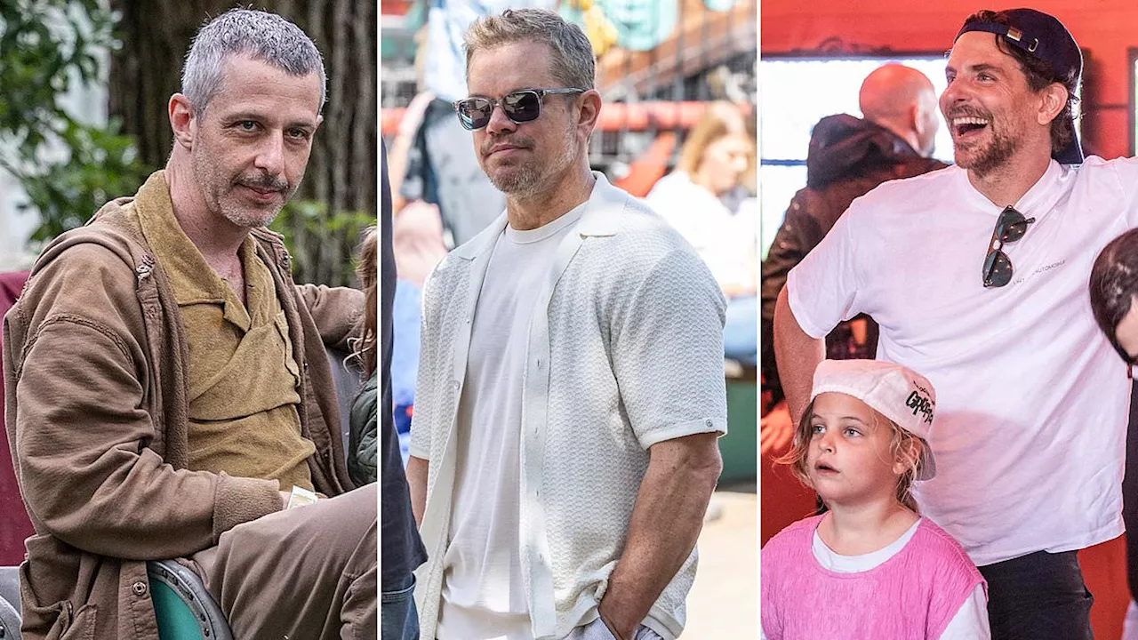 Bradley Cooper, Matt Damon, and Jeremy Strong enjoy girl-dad day together at Copenhagen theme...