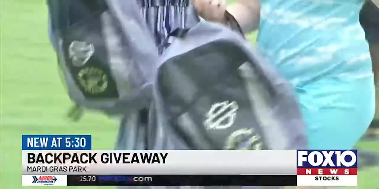 Buffalo Soldiers Trooper Motorcycle Club hold backpack giveaway for area students