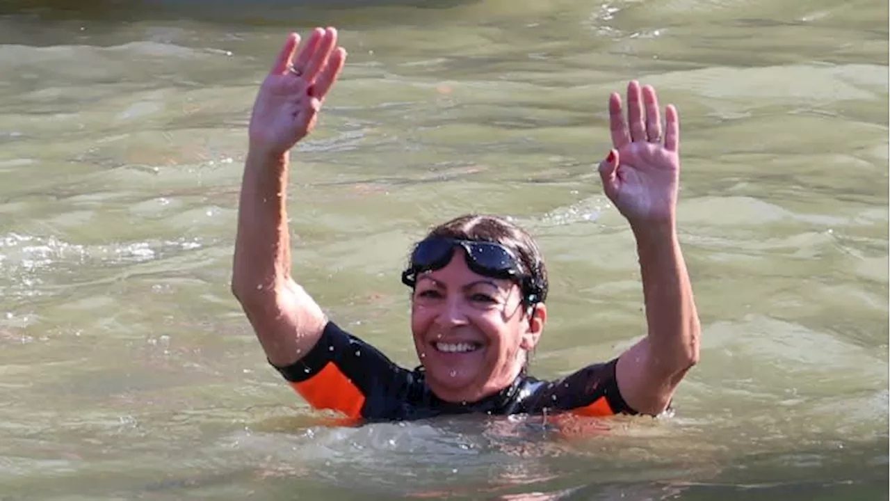 Paris Mayor swims in Seine as city cleans up river for Olympics