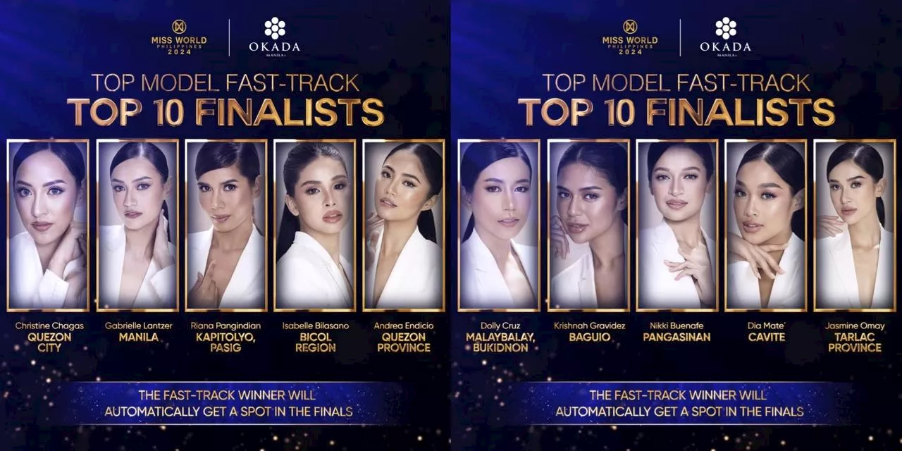 Miss World Philippines 2024 announces Top 10 finalists of Top Model Fast-Track Challenge