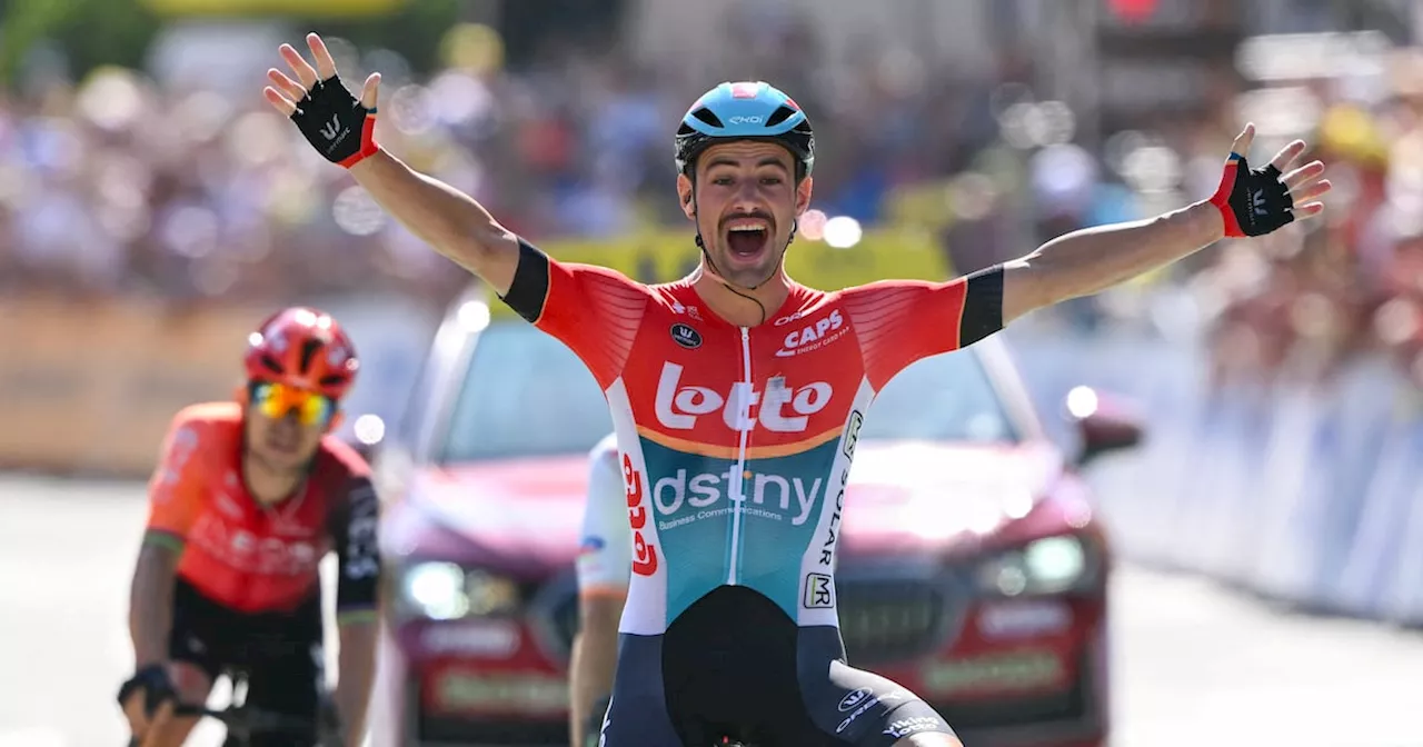 Tour de France: Victor Campenaerts prevails in three-man sprint to win stage 18