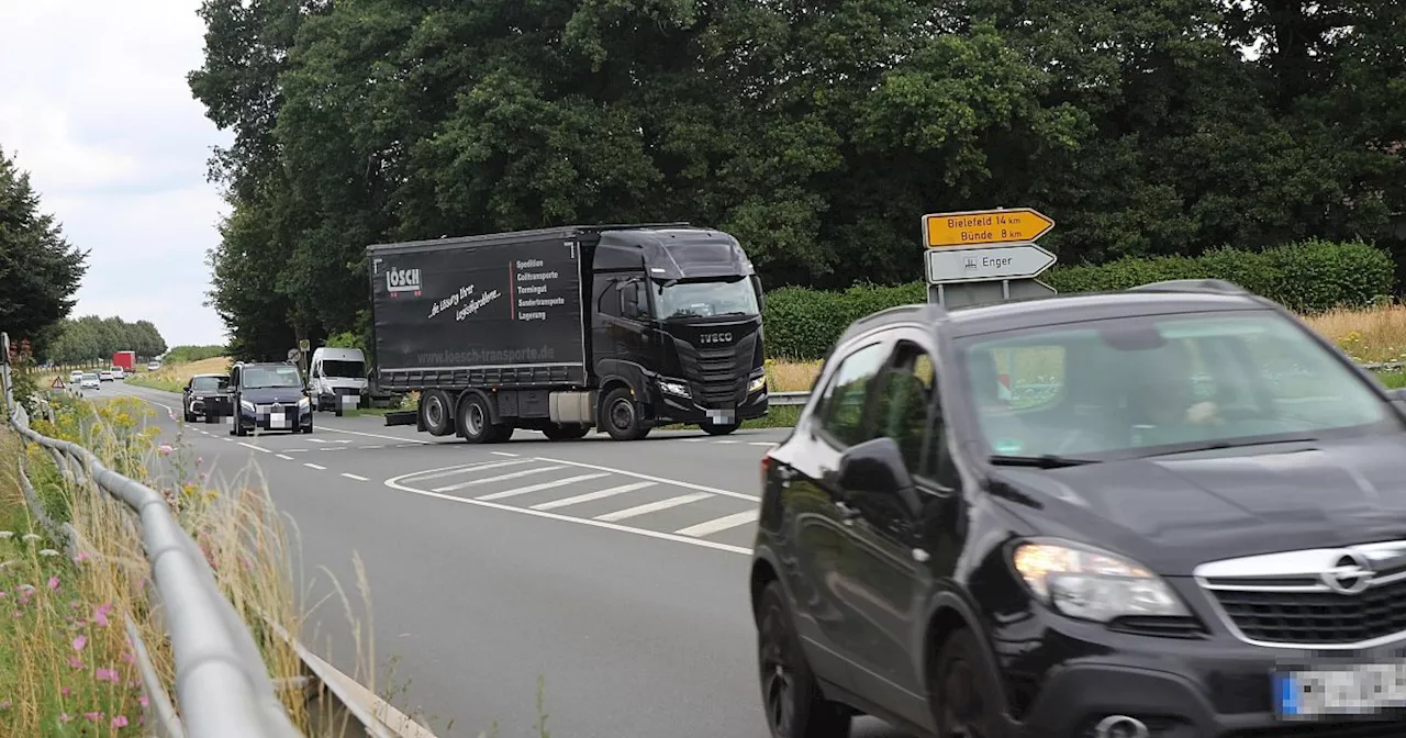 Herforder Straße zwischen Herford und Enger voll gesperrt: Das ist die Umleitung