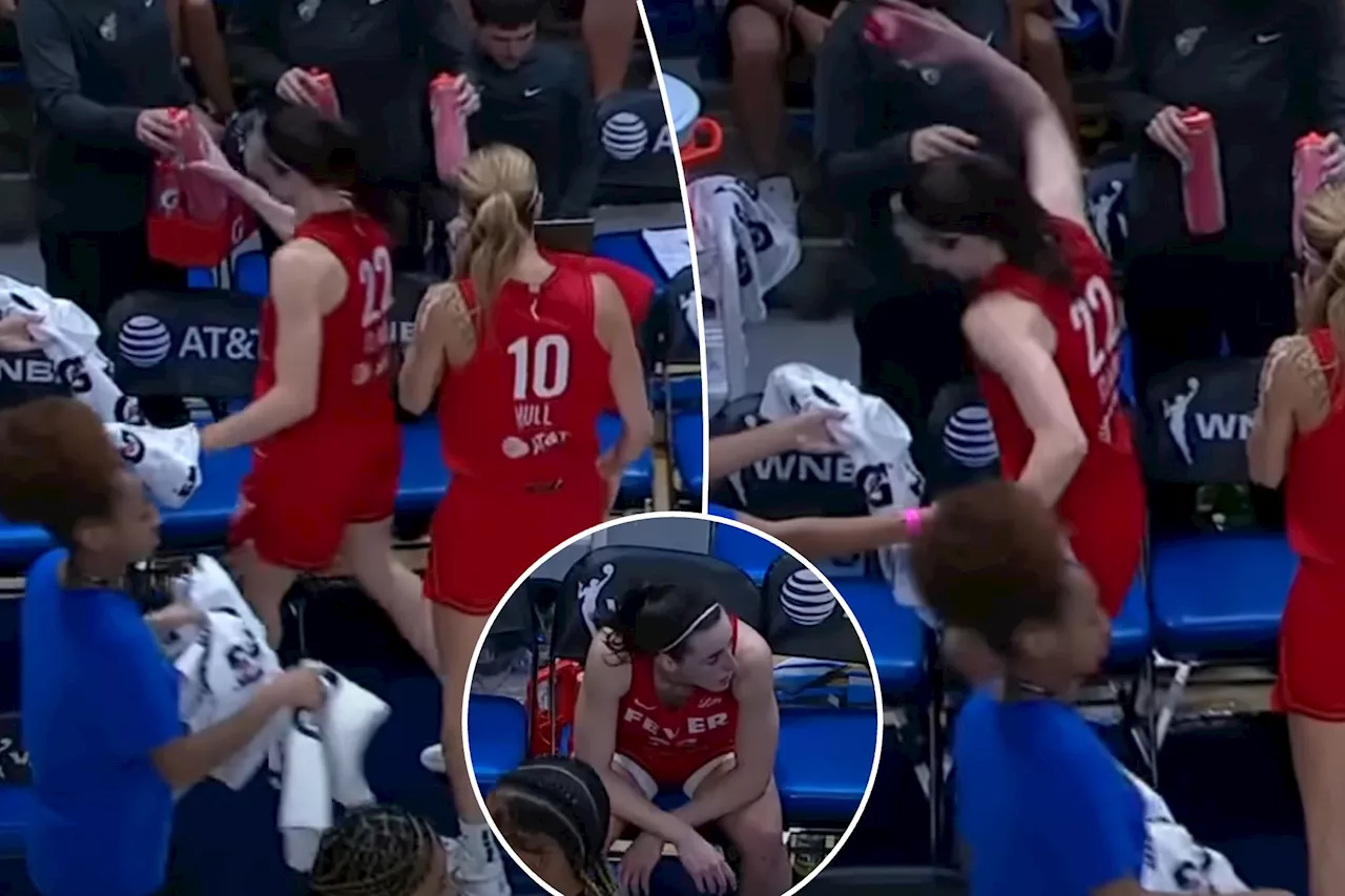 Frustrated Caitlin Clark slams water bottle in tense moment during Fever loss