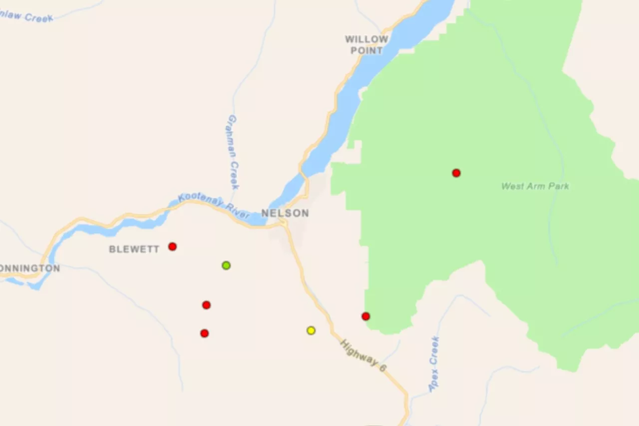 Lightning starts 7 fires in Nelson area, 6 in Slocan Valley