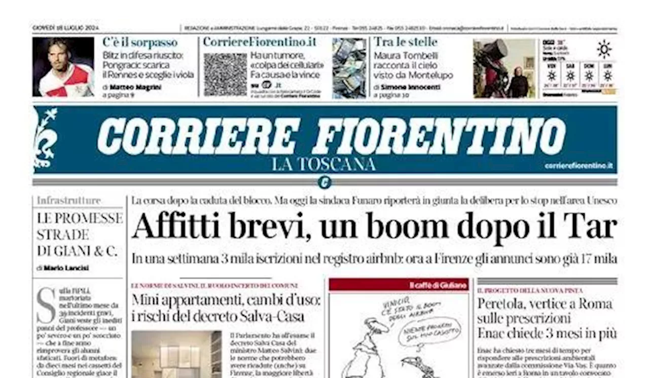 Il Corriere Fiorentino: 'Blitz in difesa: Pongracic scarica il Rennes e sceglie i viola'