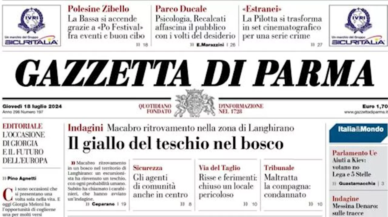 L'apertura della Gazzetta di Parma su Pecchia: 'Lo studio alla base di tutto'