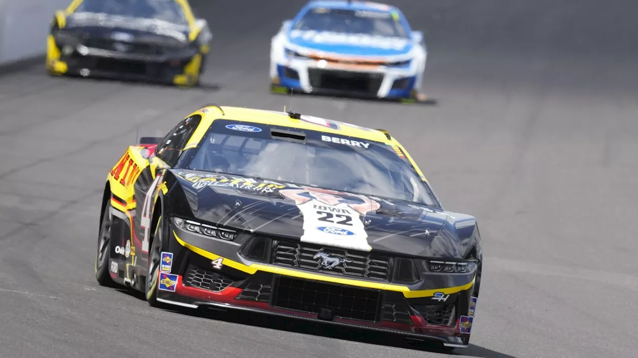 Image of Caitlin Clark displayed on hood of Josh Berry's car for Brickyard 400 in Indianapolis