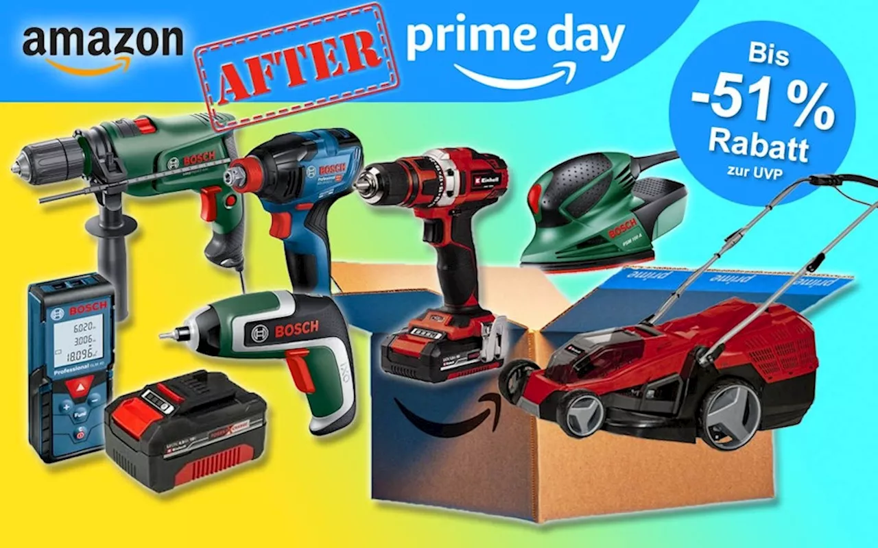 Bosch und Einhell Top Deals in After Prime Day Angeboten: Bosch Professional, Bosch DIY und Einhell bis -51%