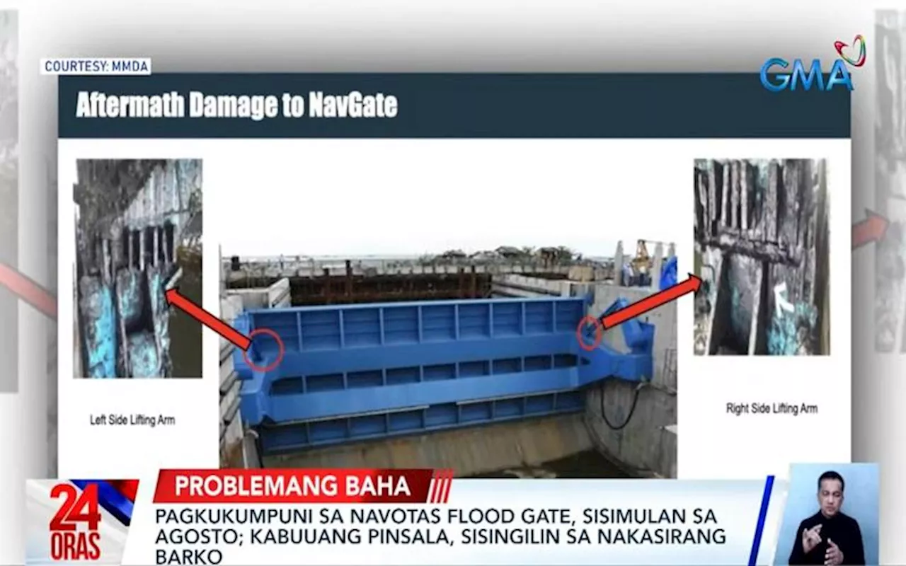 Repairs on damaged floodgate in Navotas to begin next month