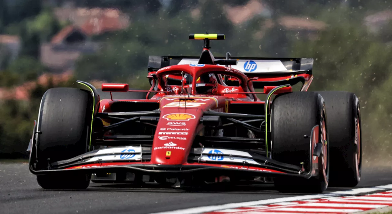 Gp Ungheria, prove libere 1: Ferrari prima e terza con Sainz e Leclerc, in mezzo a loro Verstappen