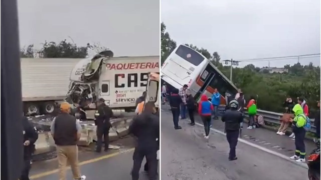 Accidentes viales en la México-Querétaro y Circuito Exterior Mexiquense, obstruyen el tránsito