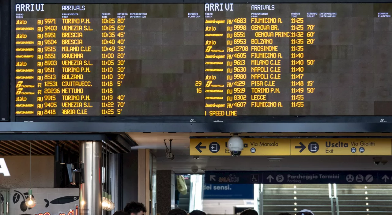 Alta Velocità, ritardi e cancellazioni sulla linea Roma-Milano: treni in ritardo fino a 160 minuti per un guas