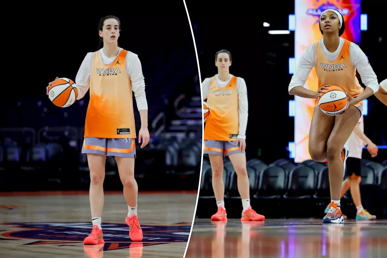 Angel Reese beats Caitlin Clark in half-court shot contest at thrilling WNBA All-Star practice