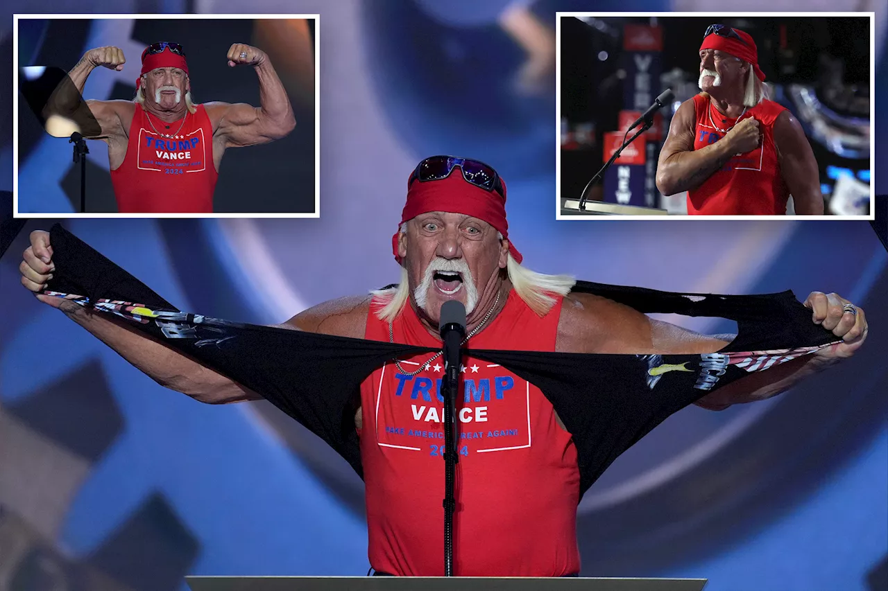 Hulk Hogan tears off shirt at RNC to reveal Trump-Vance tank top: 'Toughest of them all'