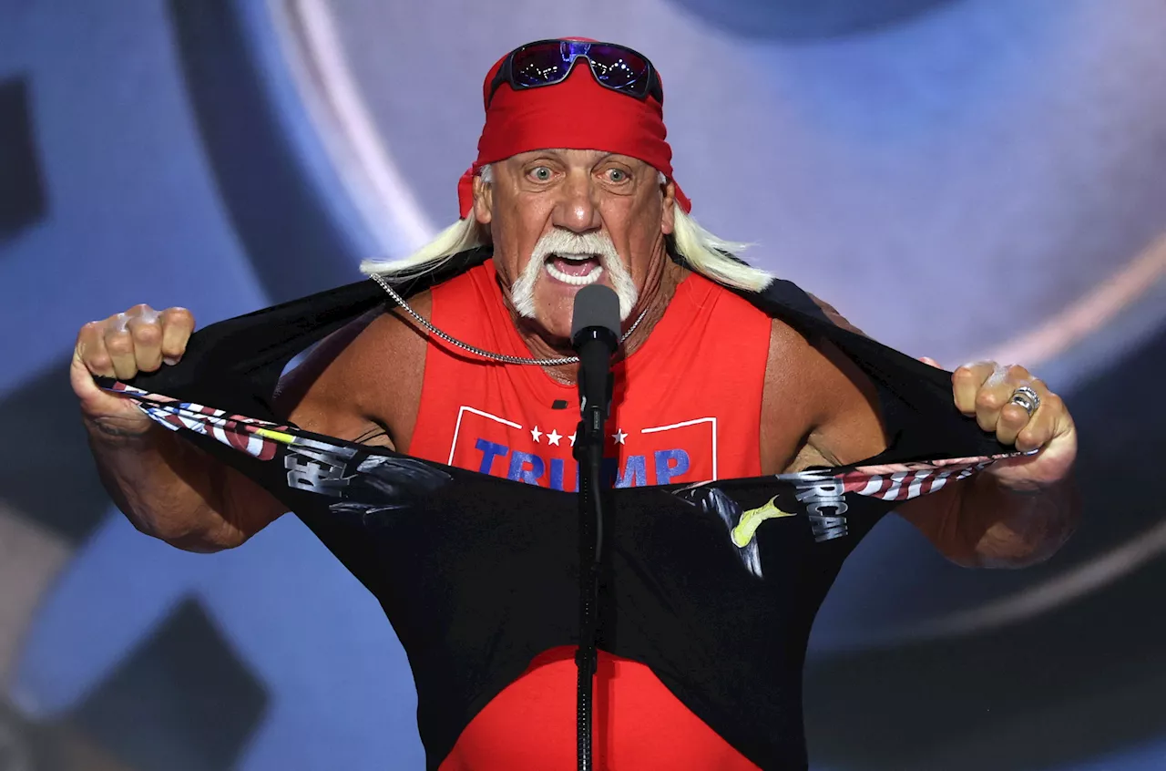 Hulk Hogan tears off shirt to reveal Trump-Vance tank top in fiery RNC speech