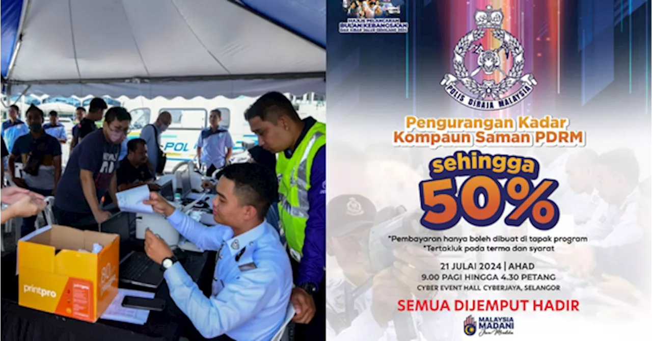 PDRM Offers Up To 50% Discount On Traffic Summonses At National Month Launch This Sunday