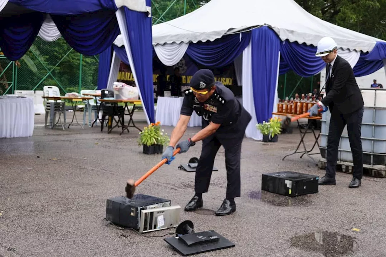 KL cops dispose of case items worth RM1.3mil