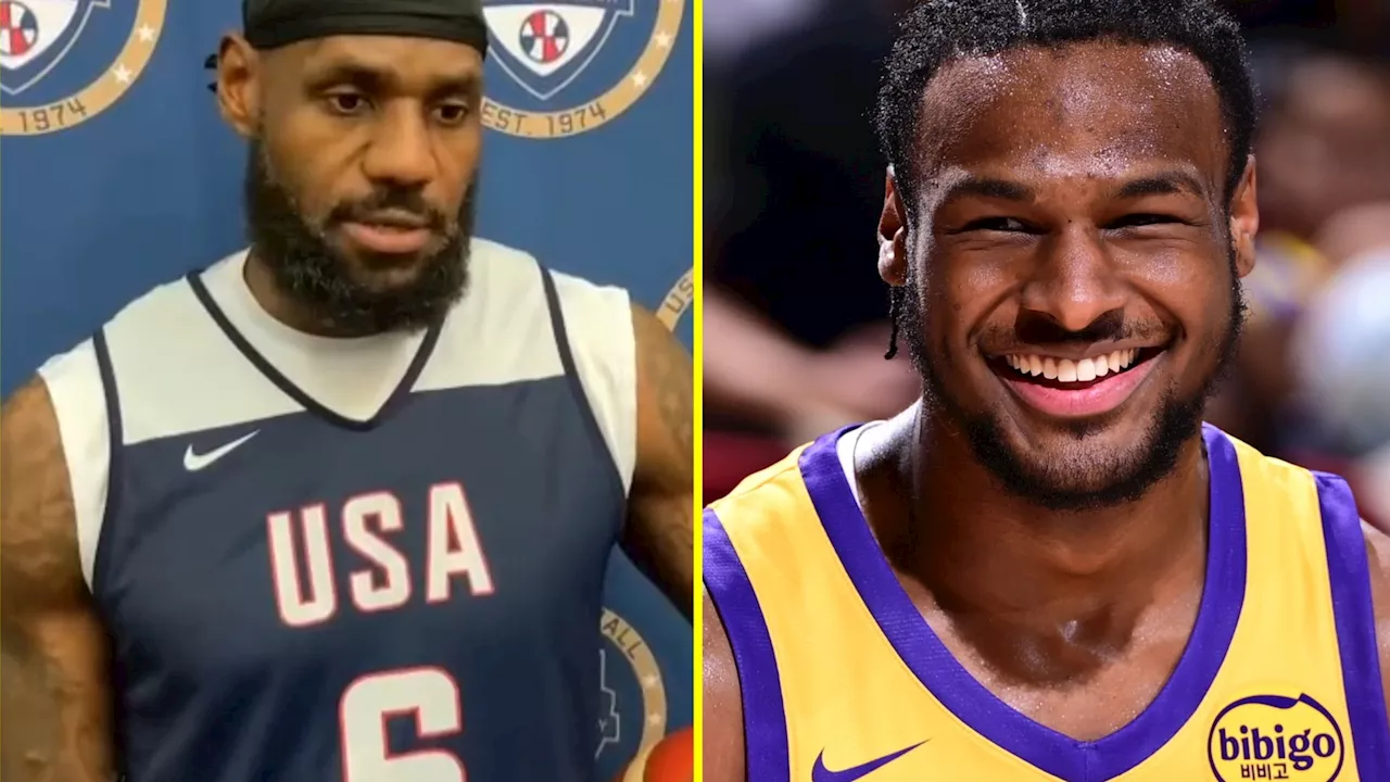 LeBron James sends son Bronny message of advice from Team USA London practice as Lakers rookie enjoys best...