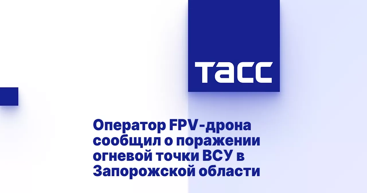 Оператор FPV-дрона сообщил о поражении огневой точки ВСУ в Запорожской области