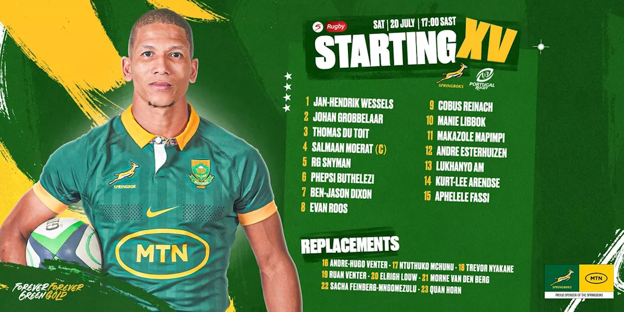 Springboks v Portugal: Stats, facts, team lists and kick-off time