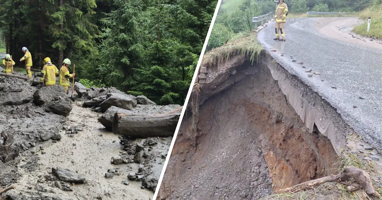 Erdrutsche und Starkregen: Zahlreiche Feuerwehreinsätze am Freitagabend in Tirol