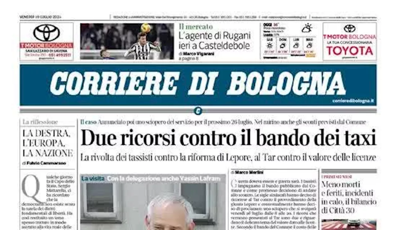 Il Corriere di Bologna apre sul mercato rossoblu: 'Per la difesa spunta Rugani'