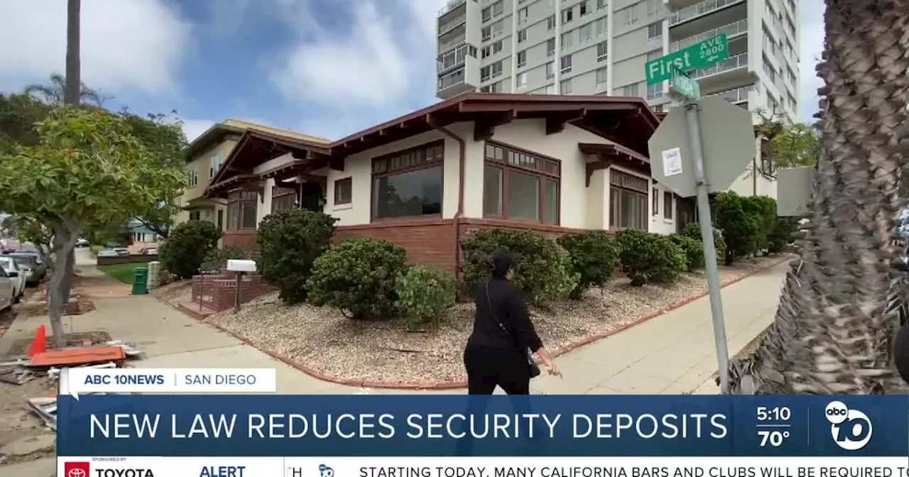 New California law limits security deposits to 1 month's rent