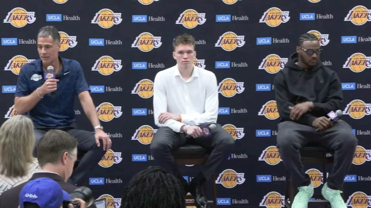 Lakers introduce draft picks Dalton Knecht, Bronny James