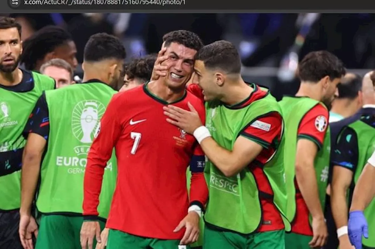  Mewek Gegara Gagal Penalti, Cristiano Ronaldo Diolok-olok Perusahan Pencatat Rekor Dunia