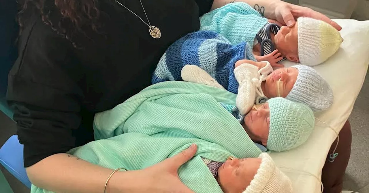 Scots couple welcome quadruplets in incredible one in 700,000 miracle