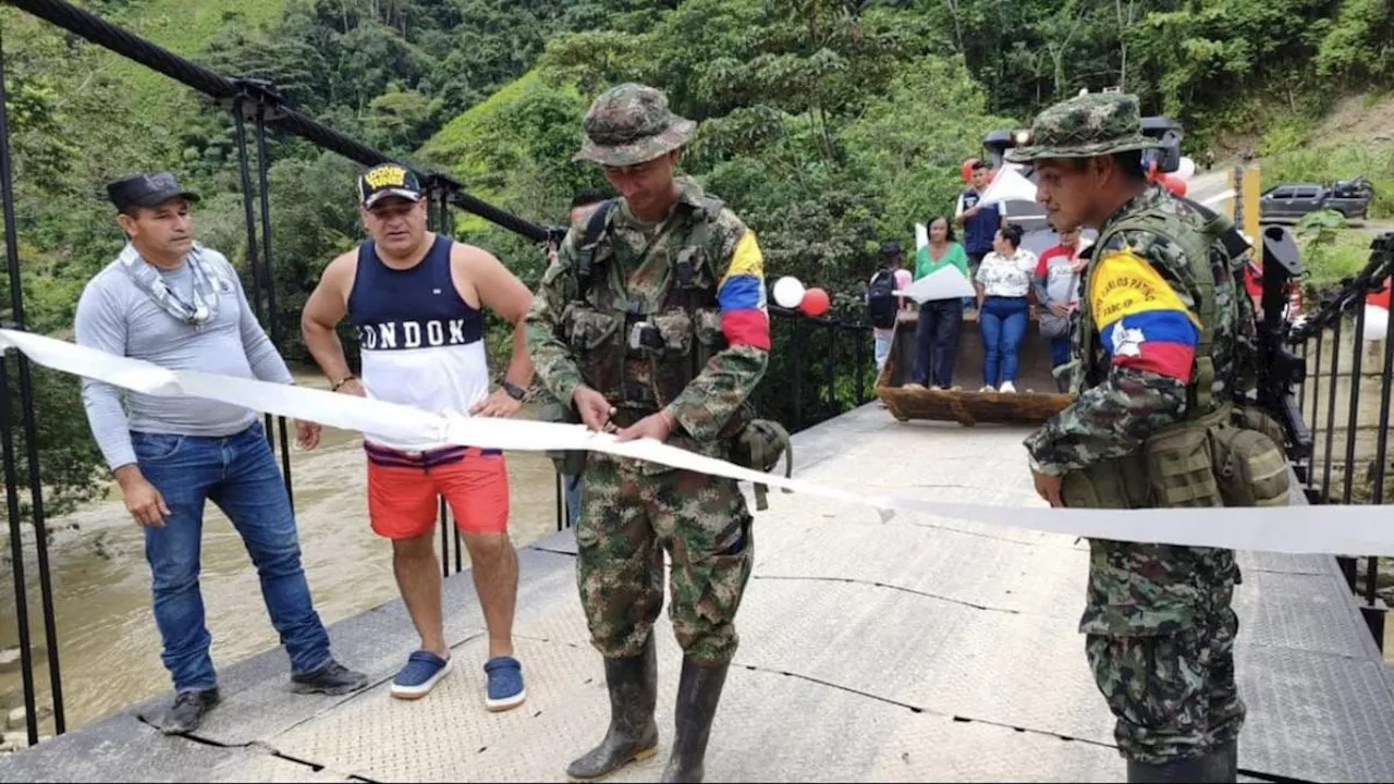 Polémica en Cauca: disidentes asistieron a entrega de un puente vehicular en El Tambo