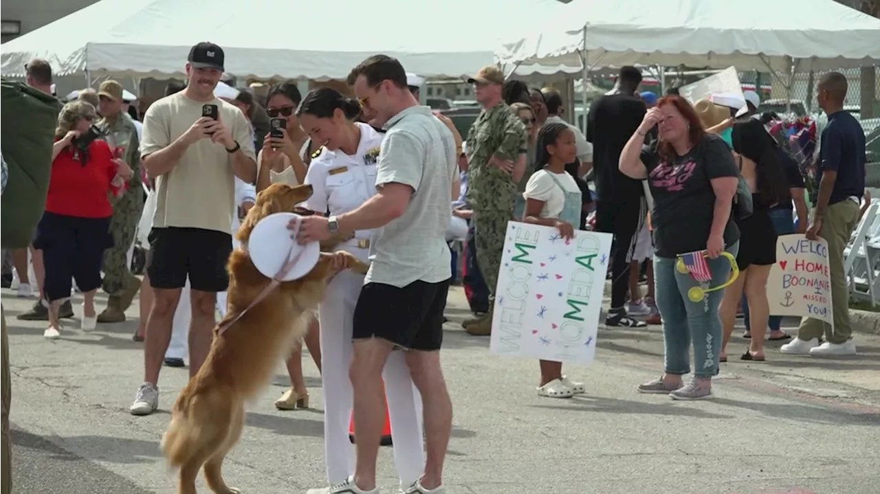 Homecoming at Naval Station Mayport as USS Mason returns after deployment