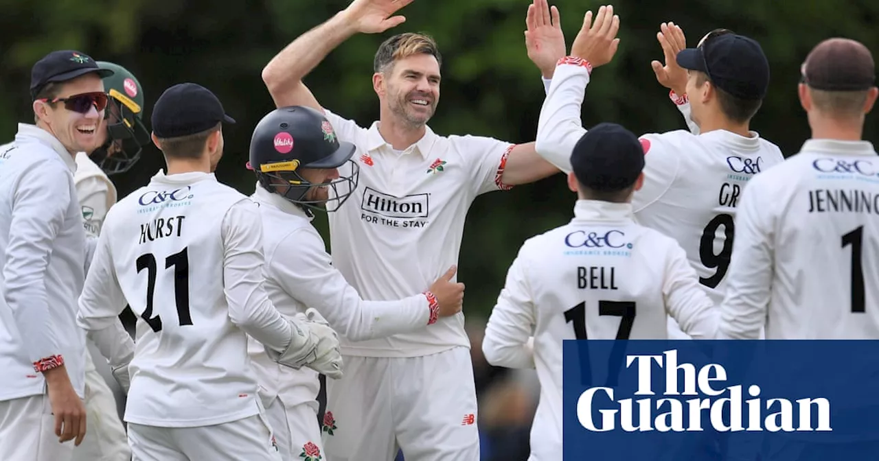 Jimmy Anderson’s seven wickets for Lancashire leave Nathan Lyon purring