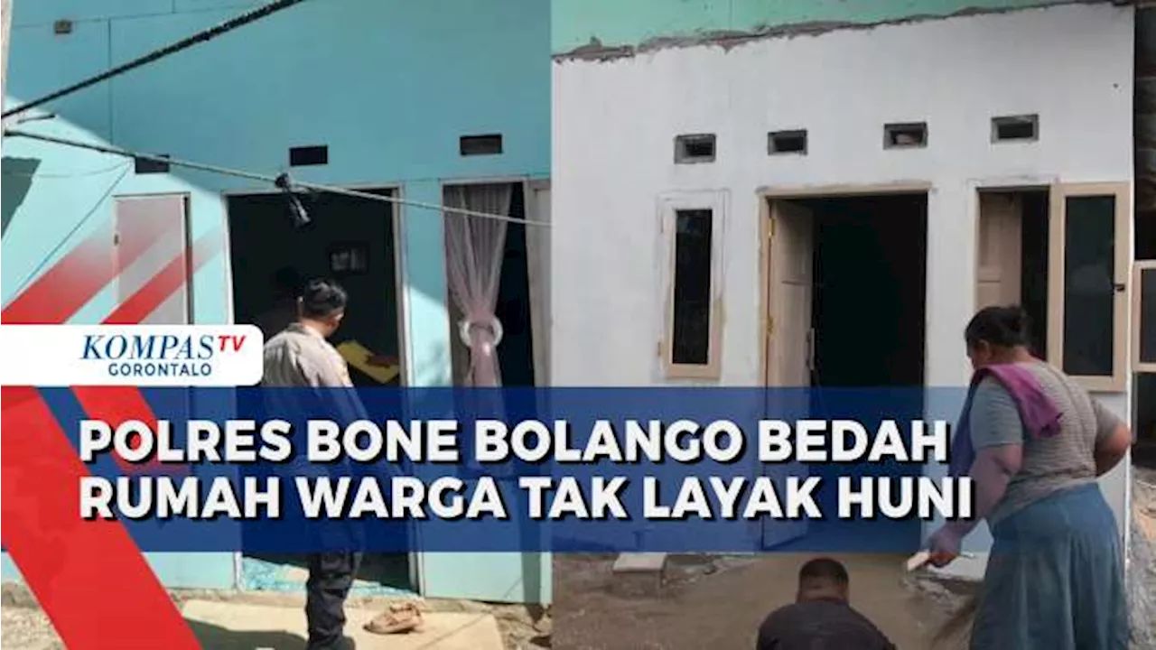 Peringati HUT Bhayangkara Ke-78, Seorang Warga Terima Bantuan Bedah Rumah Dari Polres Bone Bolango