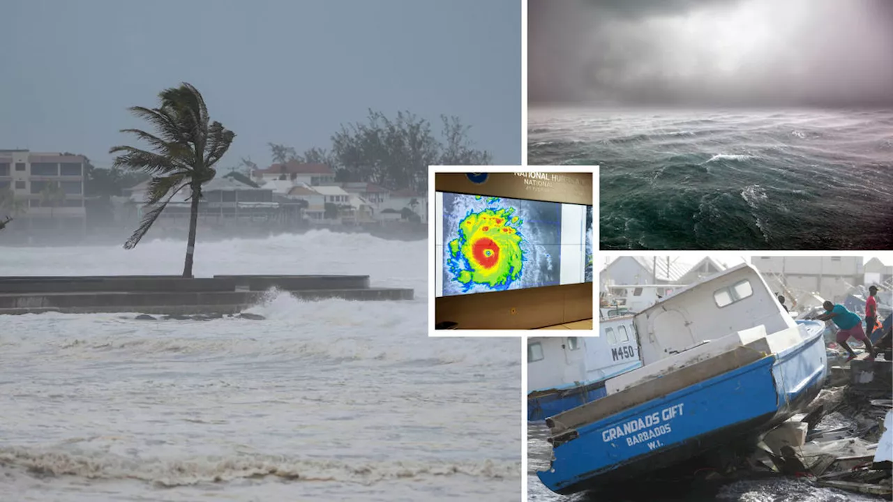 ‘Extremely dangerous’ Hurricane Beryl tears through homes and snaps trees in half across southeastern...