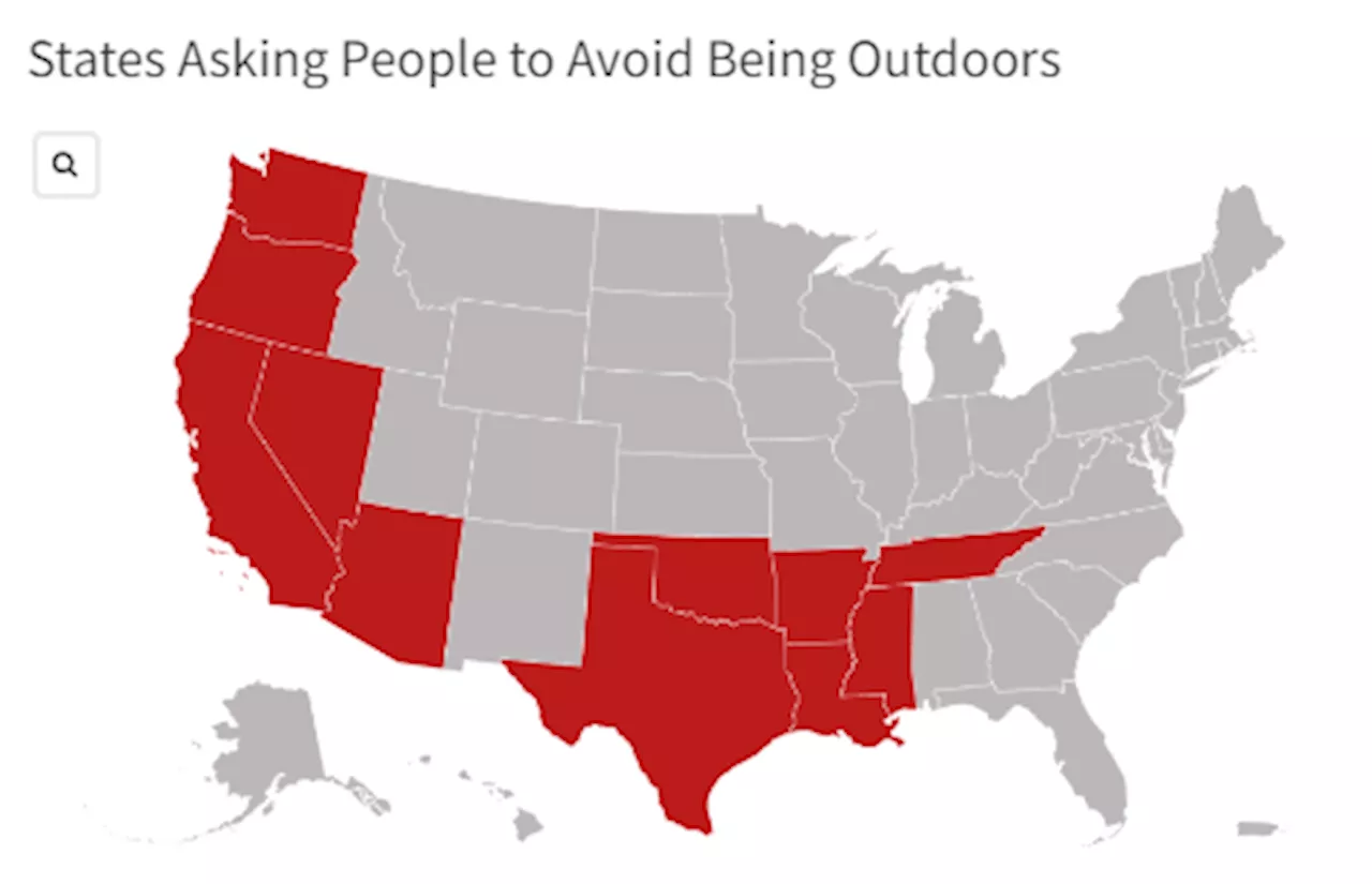 Map Shows States Asking People to Avoid Being Outdoors