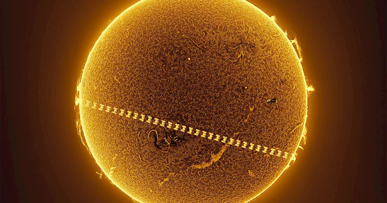 International Space Station is Pictured Crossing the Fiery Surface of the Sun