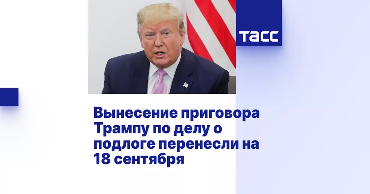 Вынесение приговора Трампу по делу о подлоге перенесли на 18 сентября