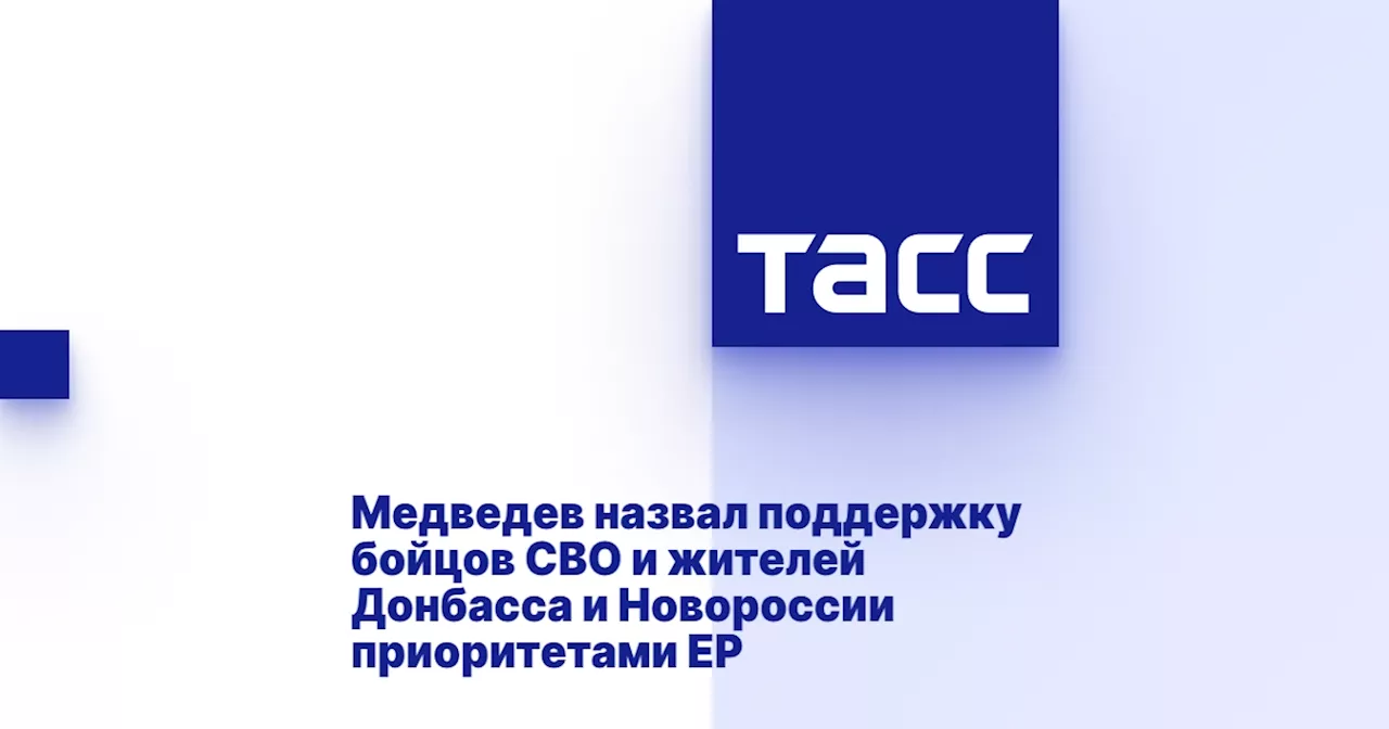 Медведев назвал поддержку бойцов СВО и жителей Донбасса и Новороссии приоритетами ЕР