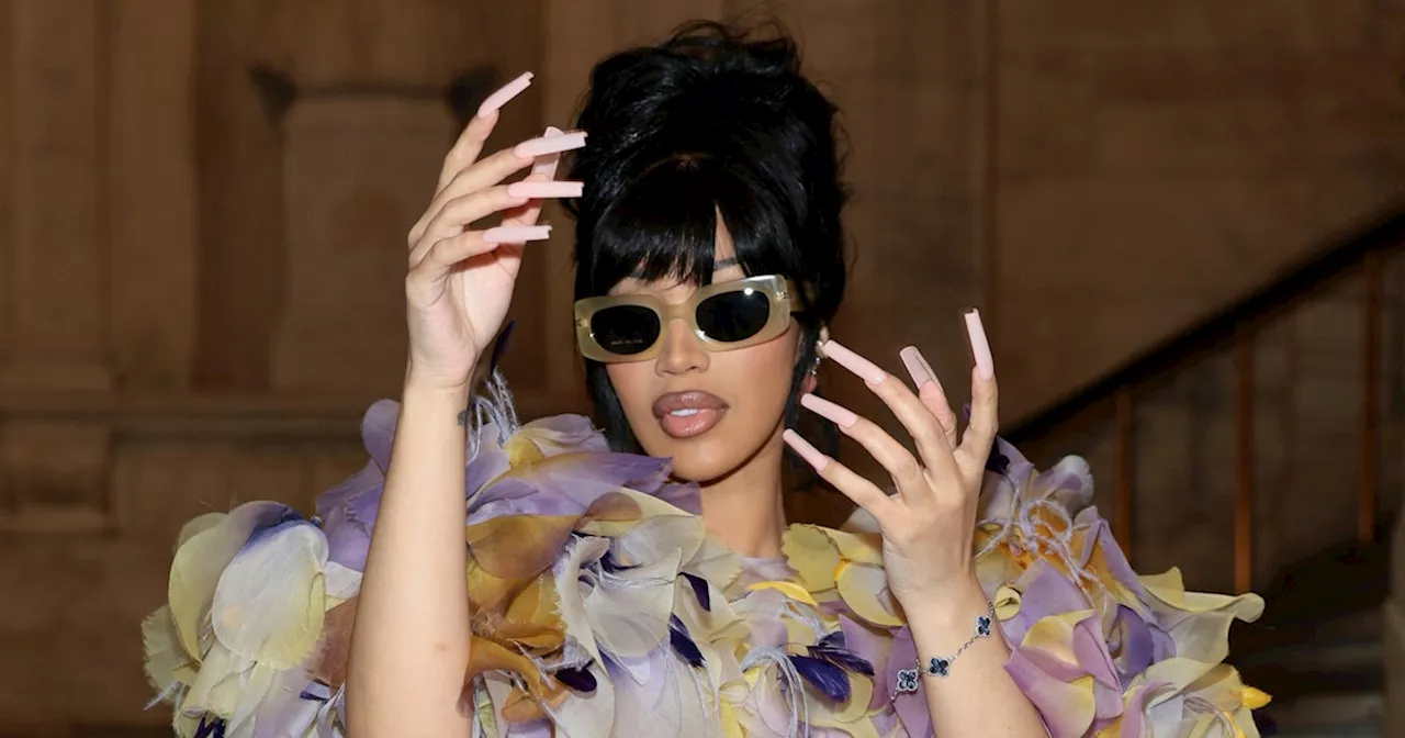 Cardi Wore a Whole Bouquet of Pansies to Marc Jacobs's Show in New York