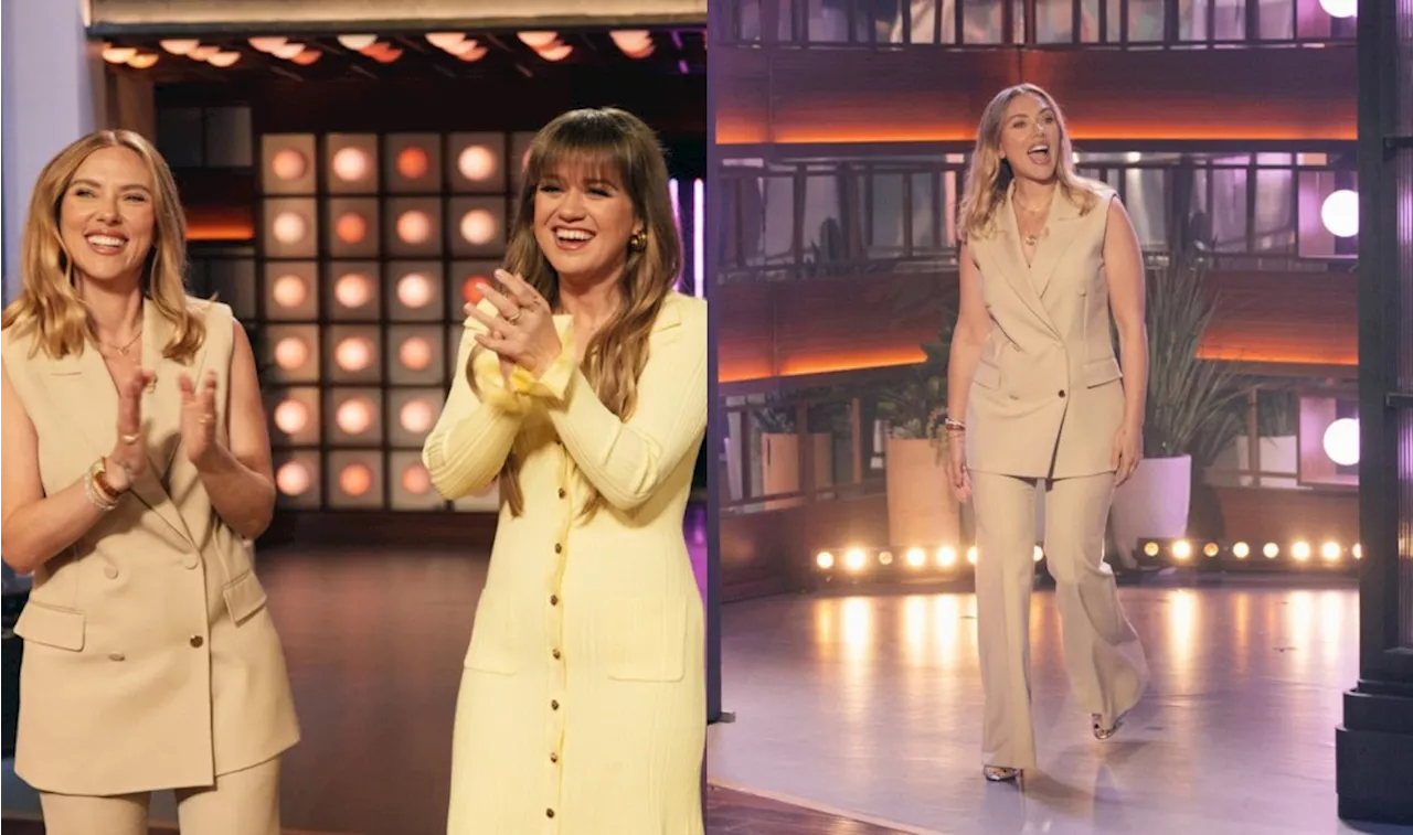 Scarlett Johansson Embraces the Vest Trend in Monochrome Khaki Look for ‘The Kelly Clarkson Show’ Appearance