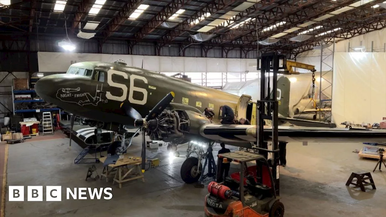 RAF Membury: Team saving D-Day plane meet US squadron who flew it