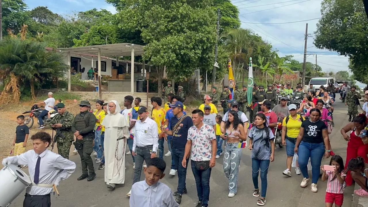 Corregimiento de Campo Dos en el Catatumbo celebró por primera vez desfile del 20 de julio