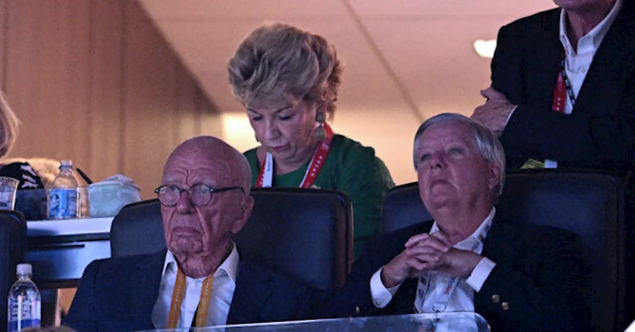 Photo Emerges of Rupert Murdoch Sulking Alongside Lindsey Graham During Vance’s RNC Speech